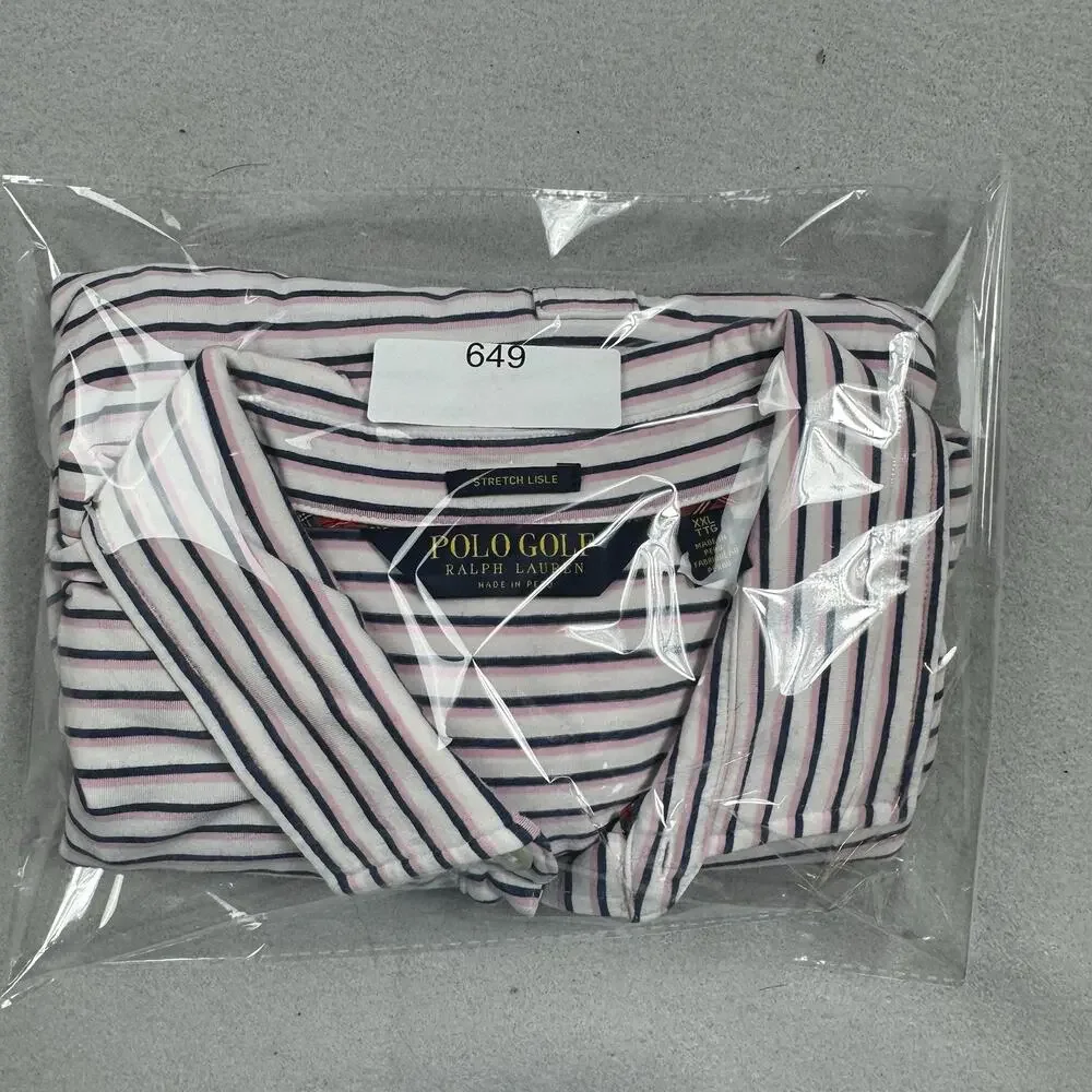 Polo Golf Ralph Lauren Stretch Lisle Short Sleeve Polo Striped Men's SIze XXL